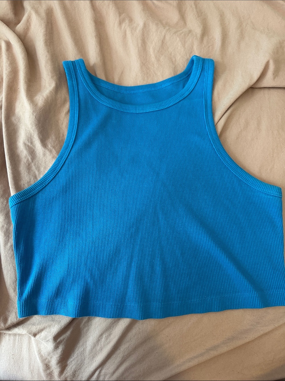 wild fable Vibrant Blue Ribbed Crop Tank